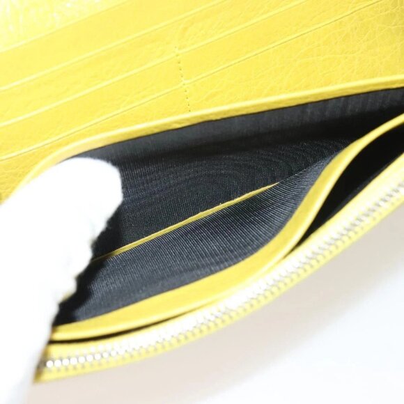 BALENCIAGA Long Wallet Leather Yellow 233599 Auth SW1010 - Picture 14 of 16